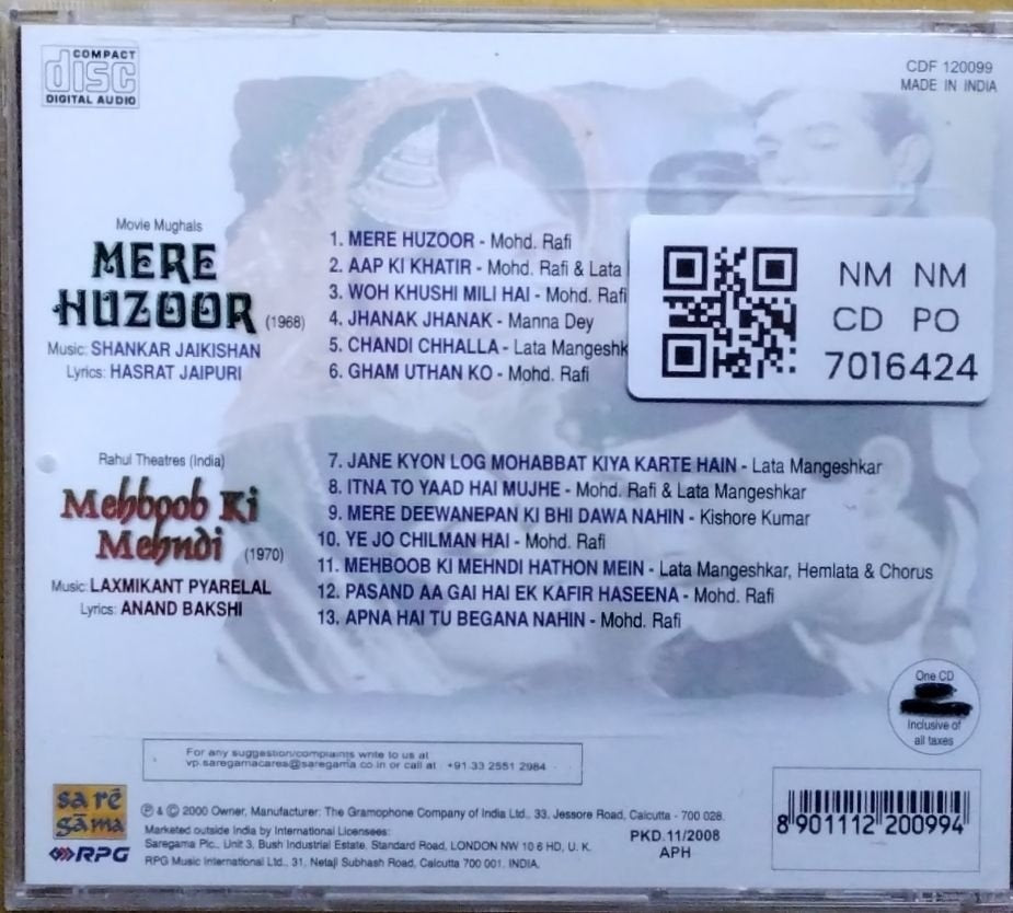 Shankar Jaikishan, Laxmikant Pyarelal - Mere Huzoor / Mehboob Ki Mehndi (CD)