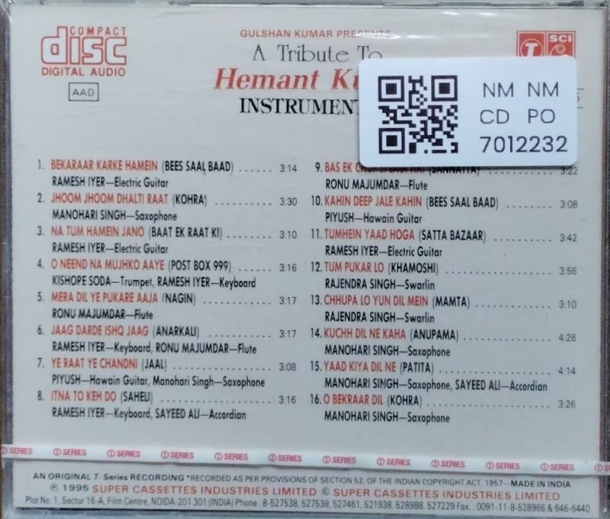 Various - A Tribute To Hemant Kumar (CD)