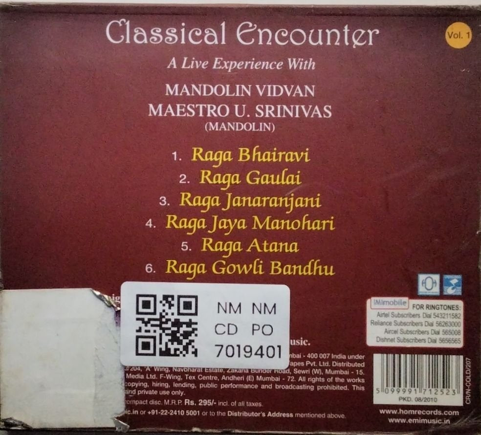 U. Srinivas - Classical Encounter: A Live Experience With (CD)