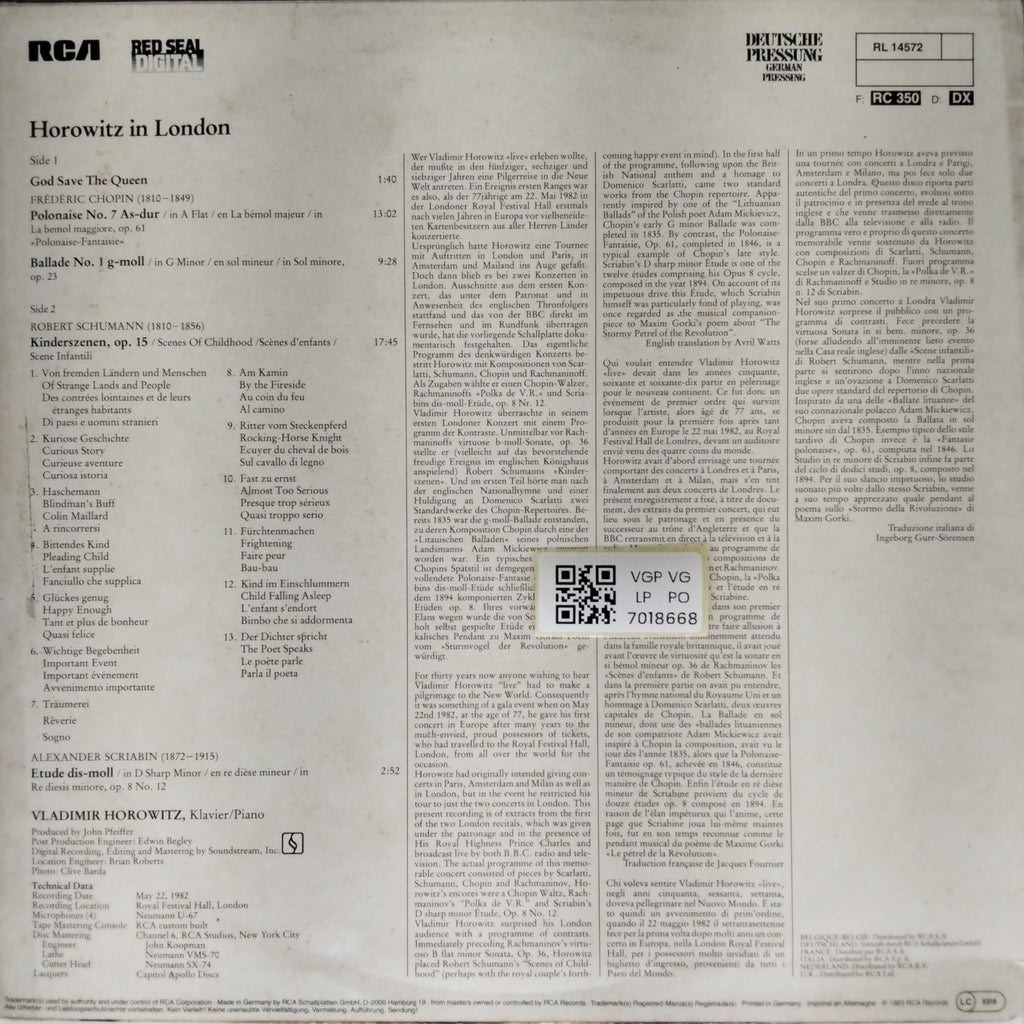 Vladimir Horowitz - Horowitz in London (Vinyl)
