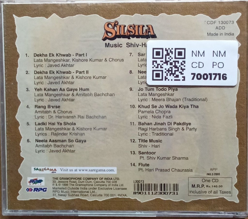 Shiv-Hari - Silsila (CD)