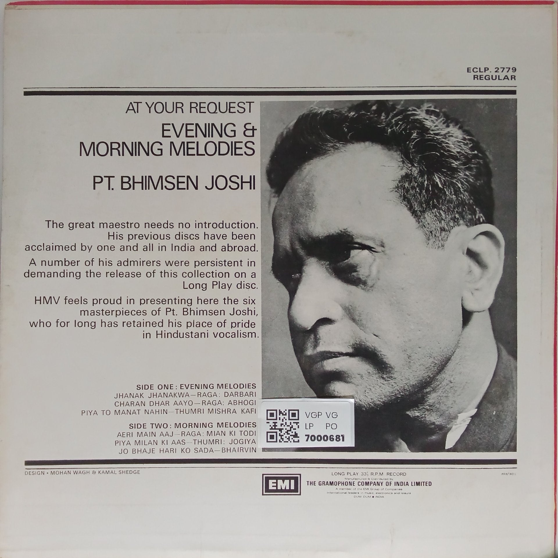 Bhimsen Joshi - At Your Request: Evening And Morning Melodies (Vinyl)