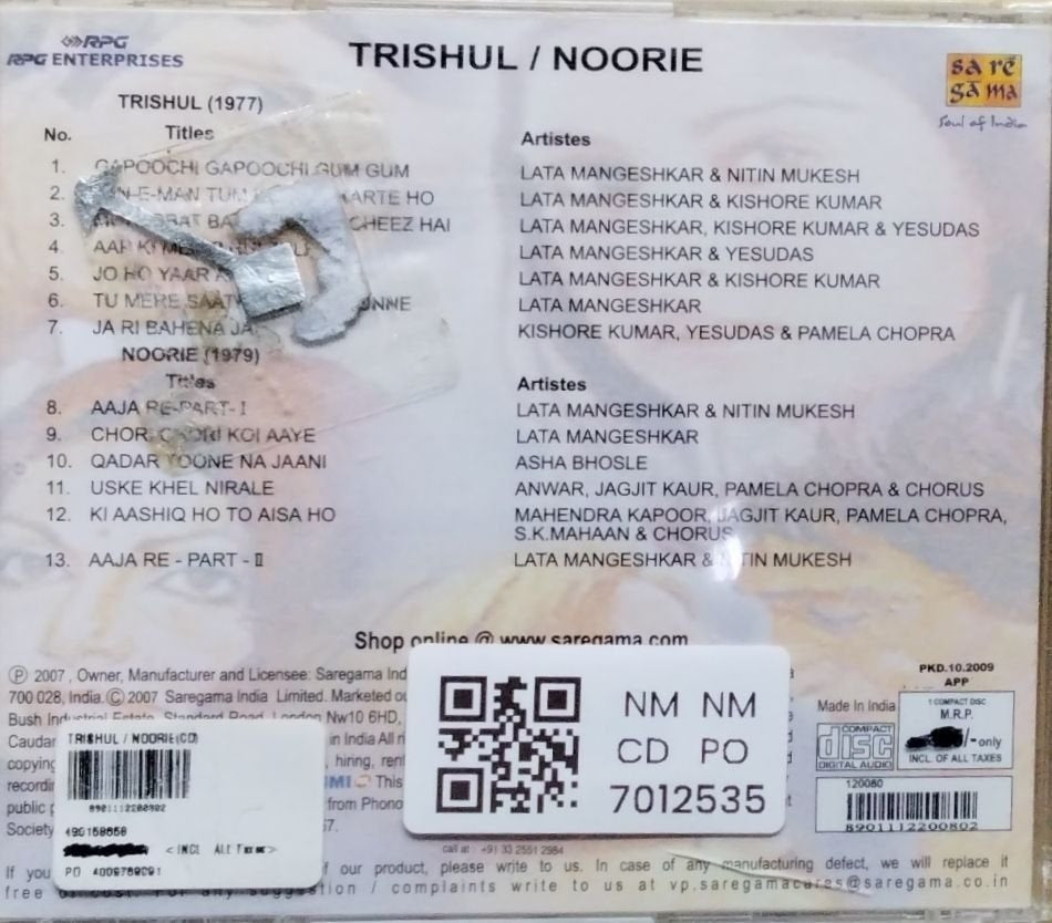 Khayyam - Trishul / Noorie (CD)