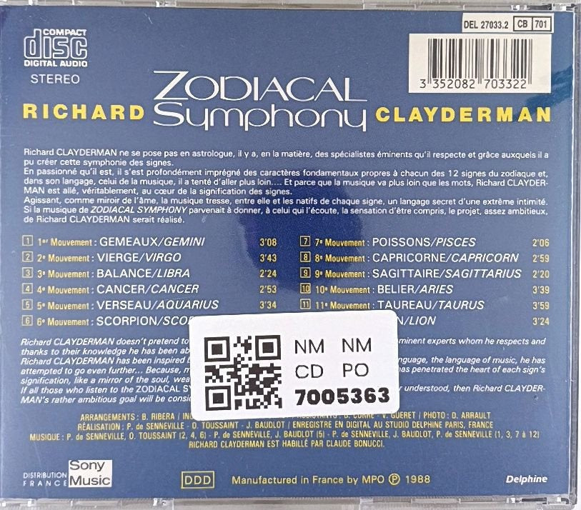 Richard Clayderman - Zodiacal Symphony (CD)