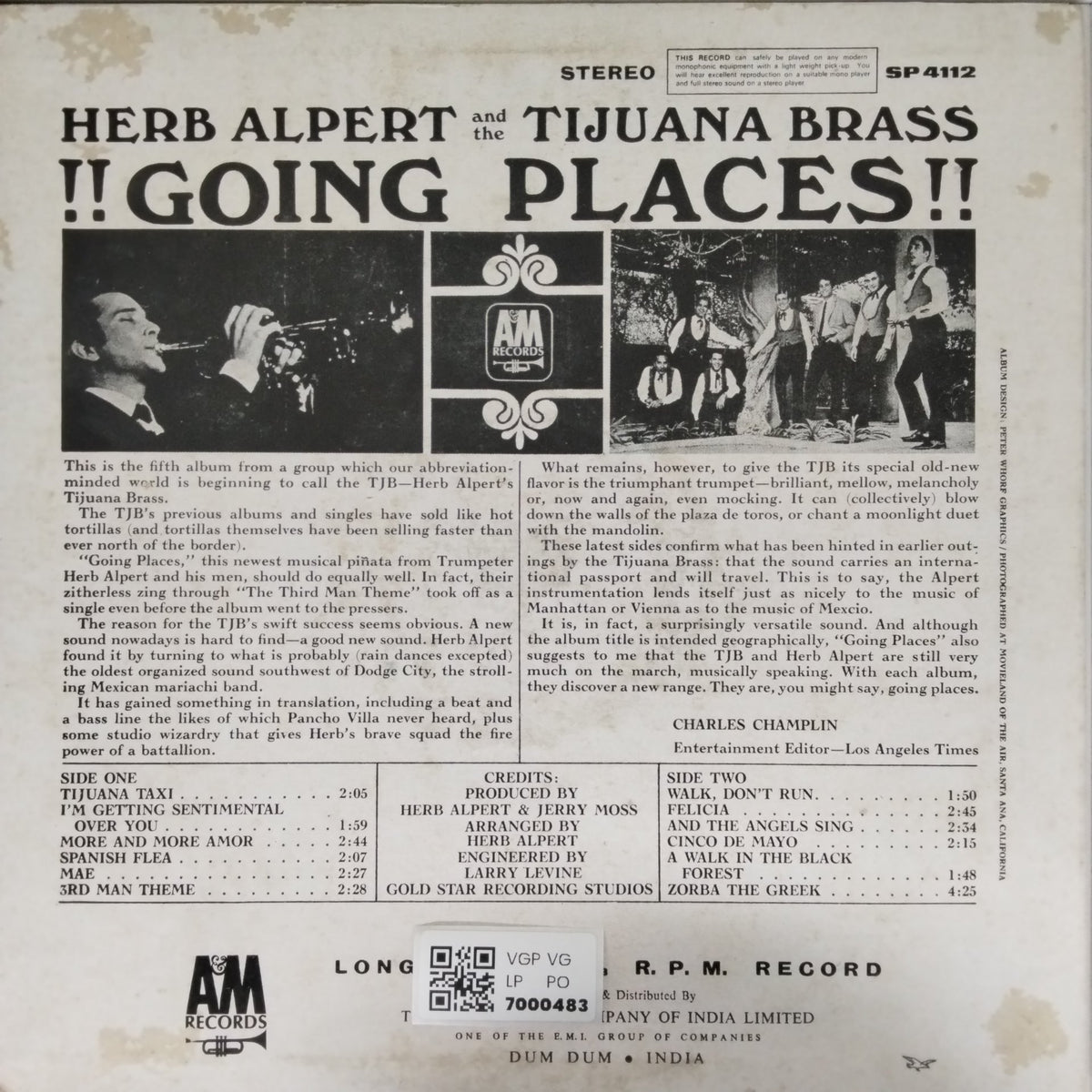 Herb Alpert and the Tijuana Brass - Going Places (Vinyl)