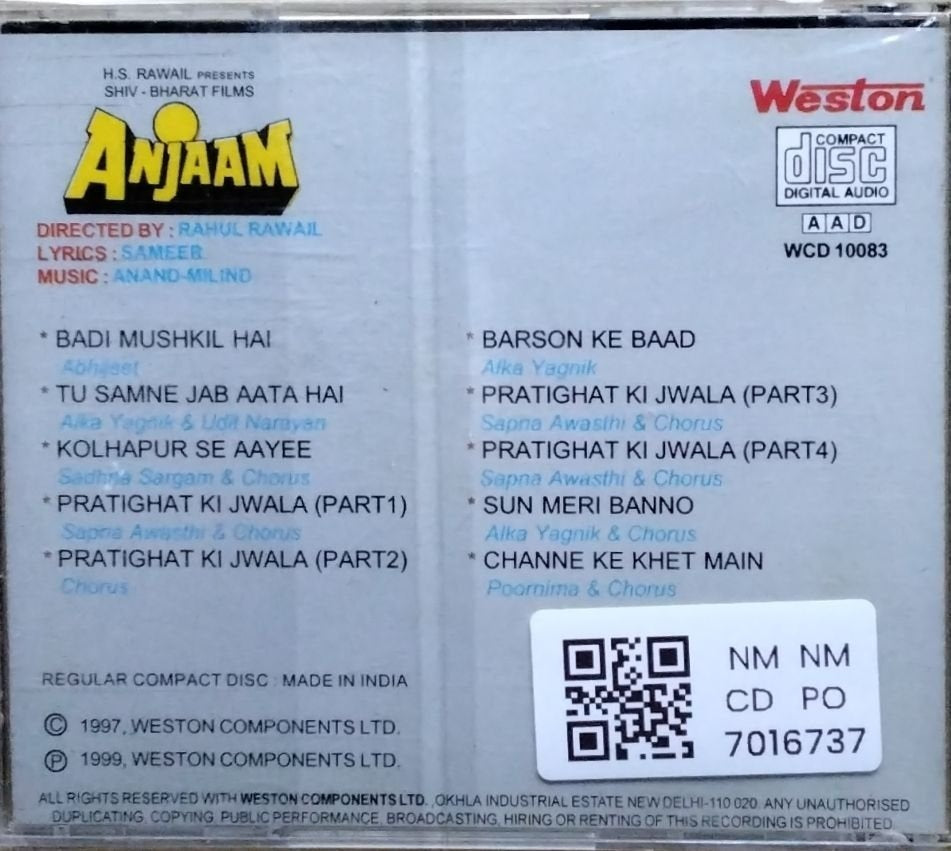 Anand Milind - Anjaam (CD)