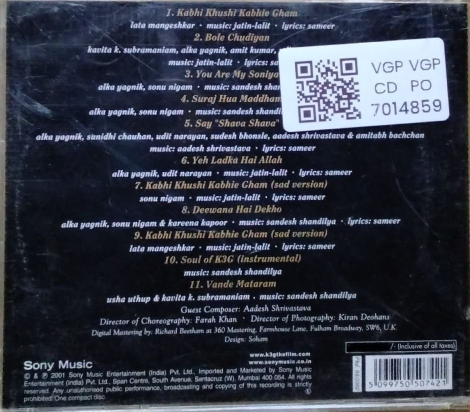 Jatin-Lalit, Sandesh Shandilya - Kabhi Khushi Kabhie Gham (CD)
