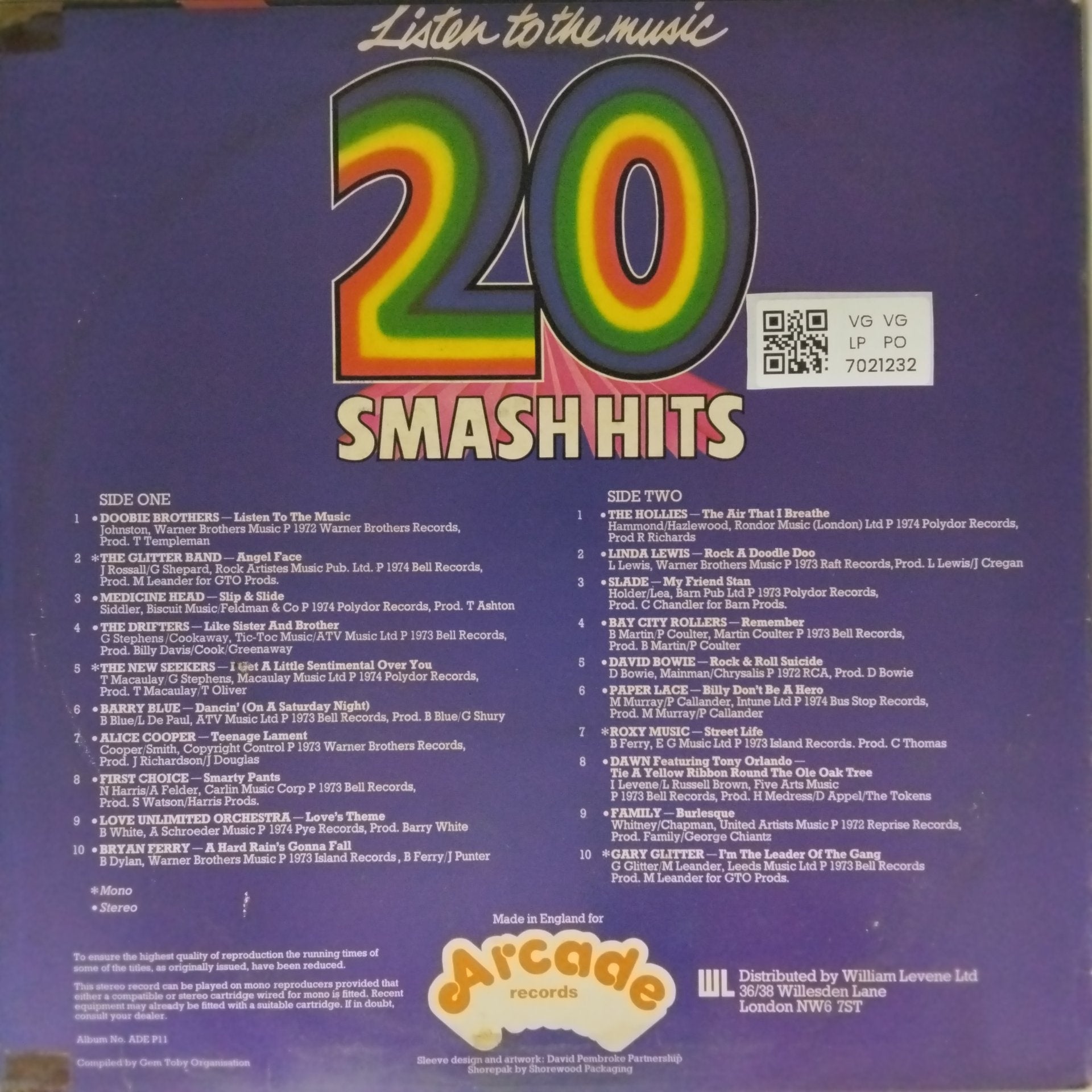 Various - 20 Smash Hits (Vinyl)