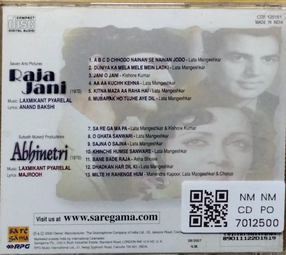 Laxmikant Pyarelal - Raja Jani / Abhinetri (CD)