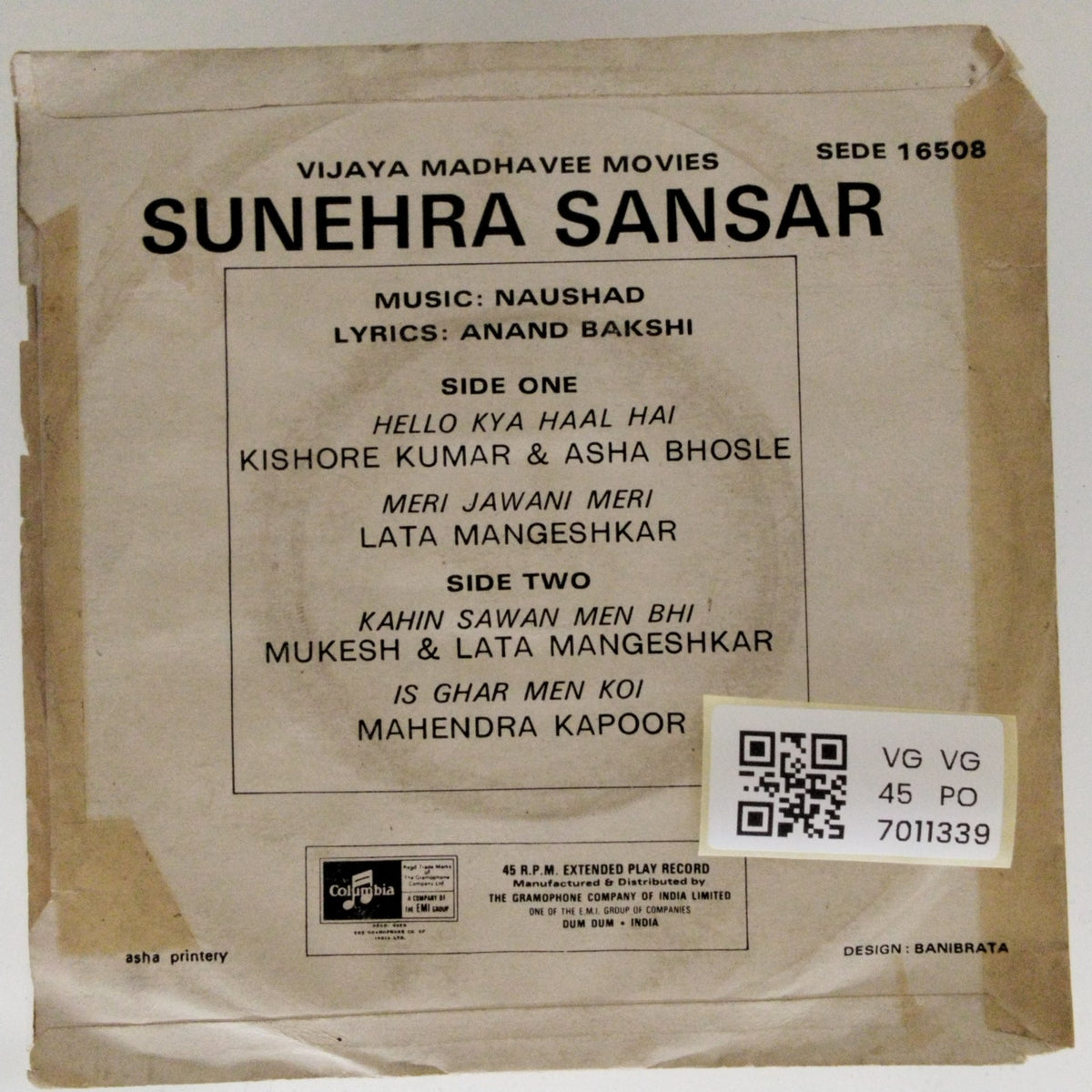 Naushad - Sunehra Sansar (45-RPM)