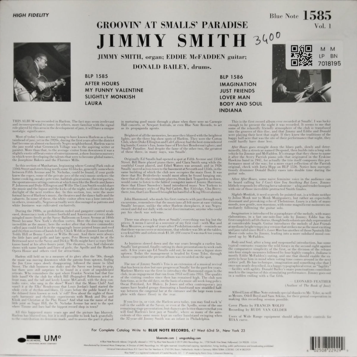 Jimmy Smith - Groovin' at Smalls' Paradise (Vinyl)