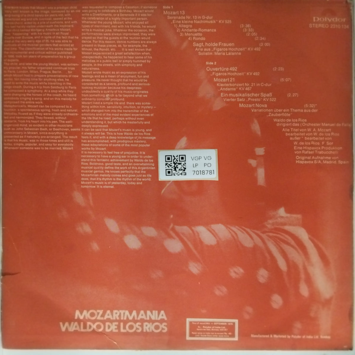Waldo de los Rios - Mozartmania (Vinyl)