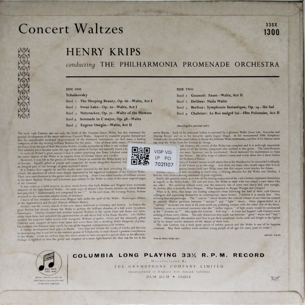 Henry Krips - Concert Waltzes (Vinyl)