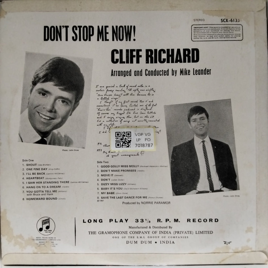 Cliff Richard - Don't Stop Me Now! (Vinyl)