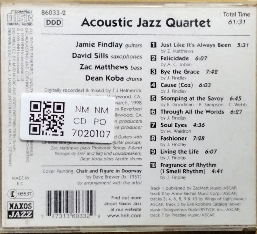 Jamie Findlay, David Sills, Zac Matthews, Dean Koba - Acoustic Jazz Quartet (CD)