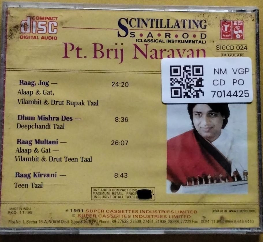 Pt. Brij Narayan - Scintillating Sarod (CD)