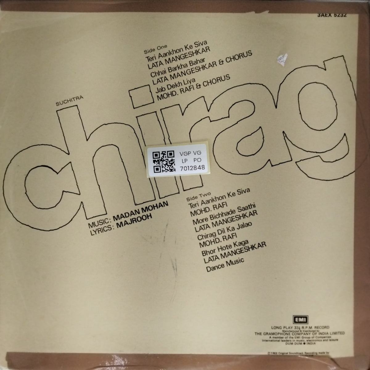 Madan Mohan - Chirag (Vinyl)