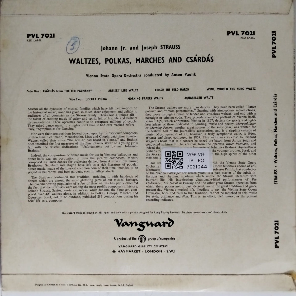 Johann Jr. and Josef Strauss - Waltzes, Polkas, Marches and Csárdás (Vinyl)