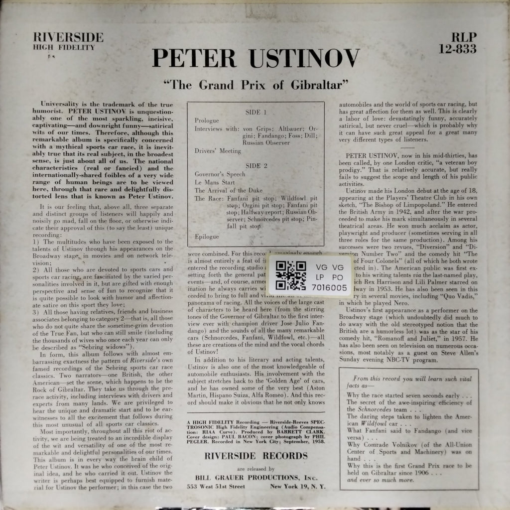 Peter Ustinov - The Grand Prix of Gibraltar (Vinyl)