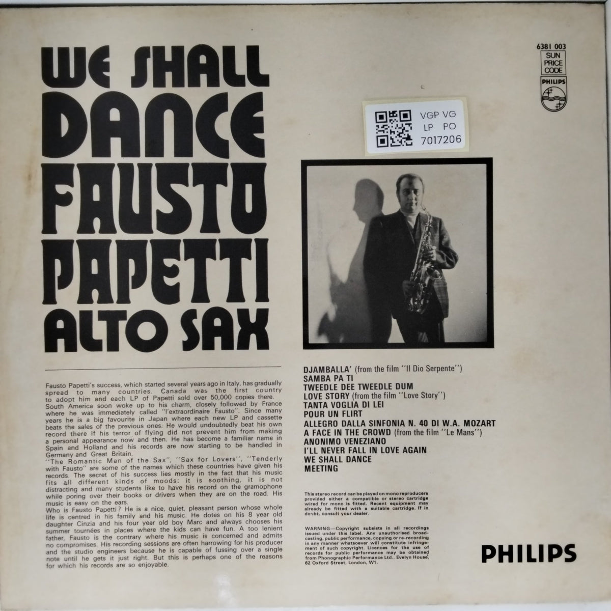 Fausto Papetti - We Shall Dance (Vinyl)
