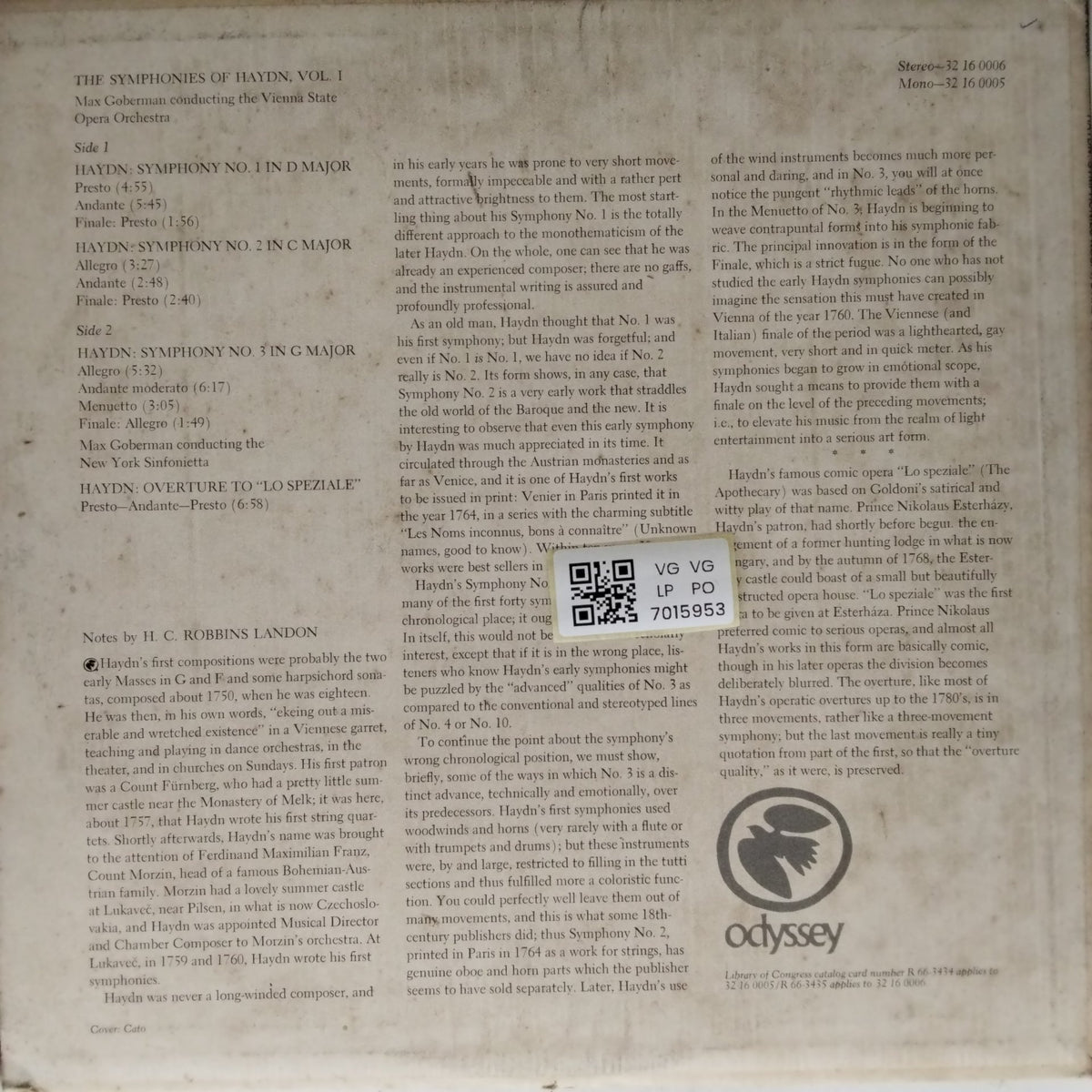 Max Goberman, Vienna State Opera Orchestra - The Symphonies of Haydn Vol. I (Vinyl)
