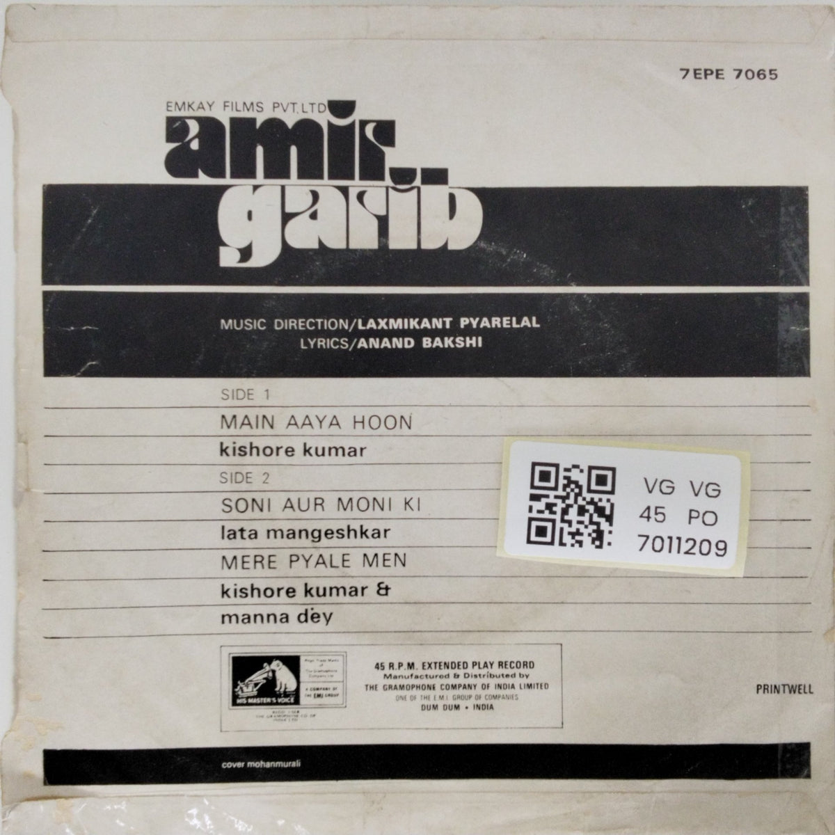 Laxmikant Pyarelal - Amir Garib (45-RPM)