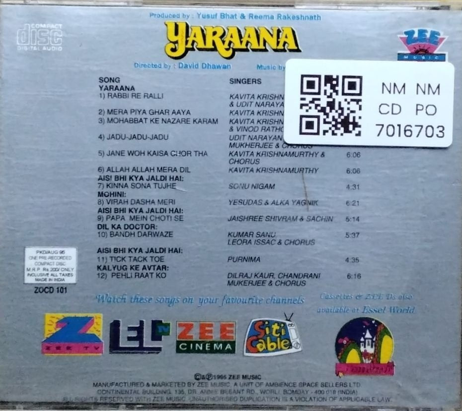 Anu Malik - Yaraana (CD)