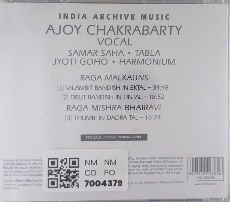 Ajoy Chakrabarty - Raga Malkauns (CD)