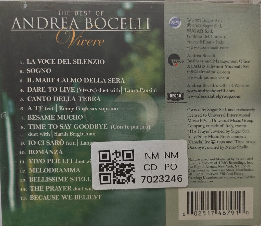 Andrea Bocelli - The Best of Andrea Bocelli - Vivere (CD)