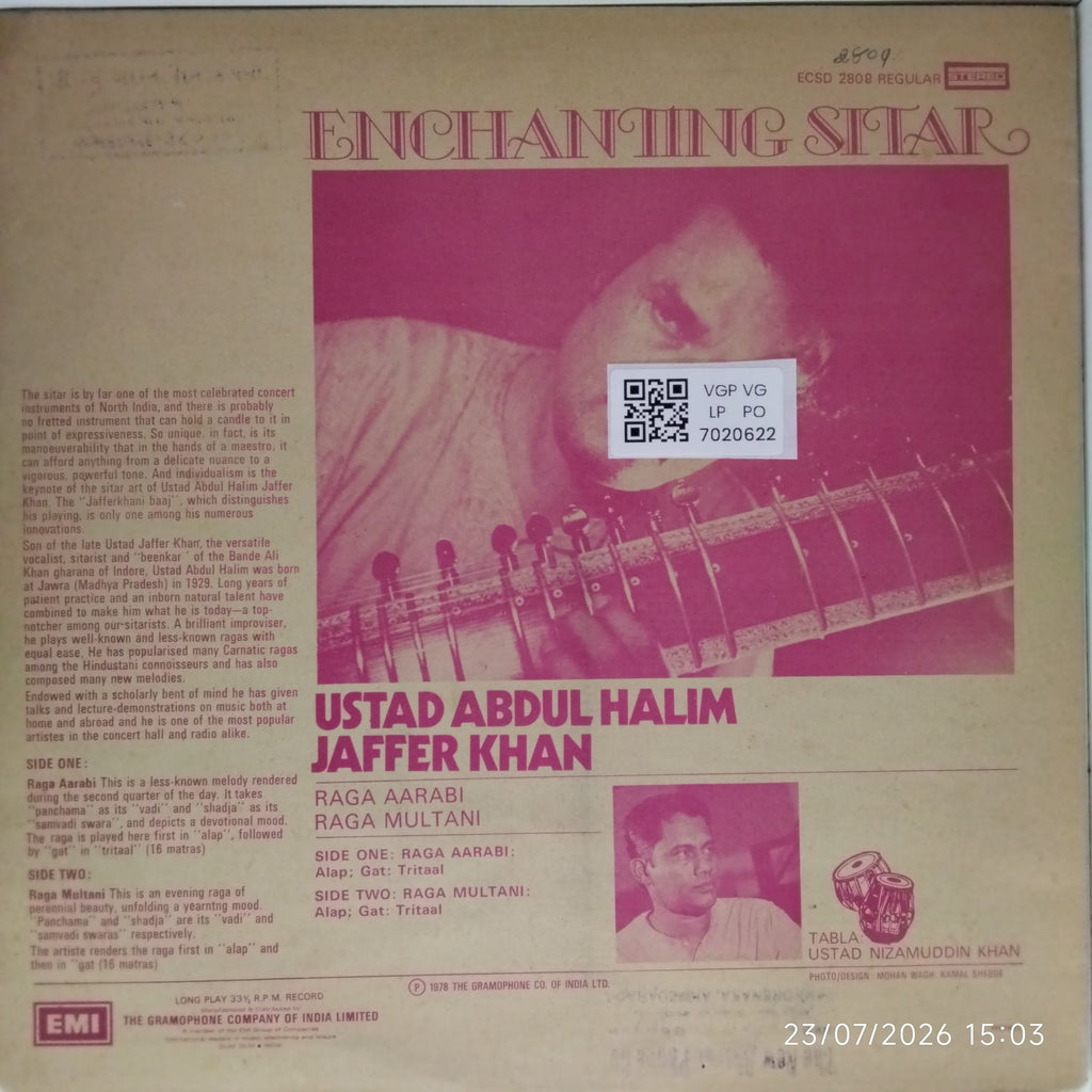 Ustad Abdul Halim Jaffer Khan - Enchanting Sitar (Vinyl)