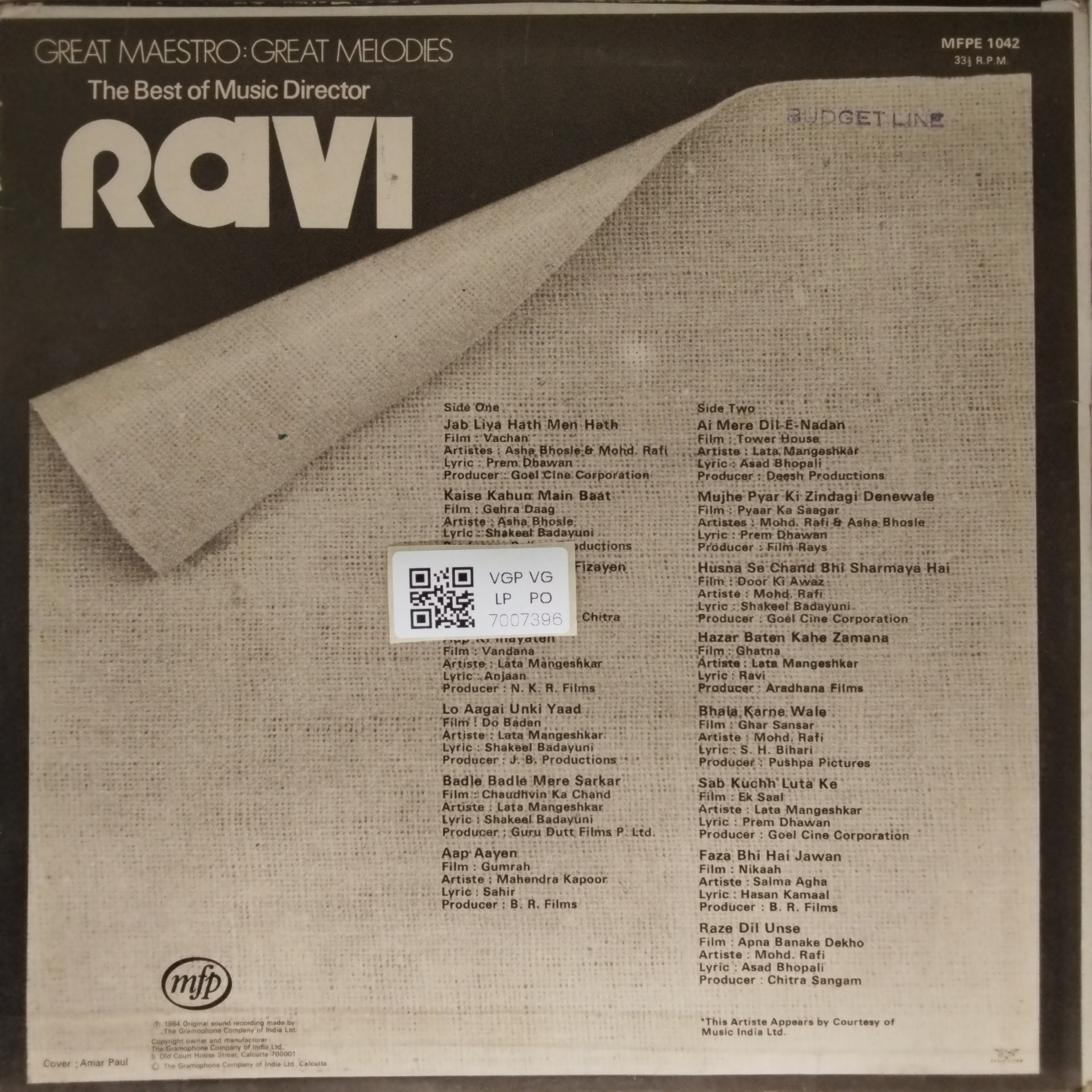 Ravi - The Best of Music Director Ravi (Vinyl)