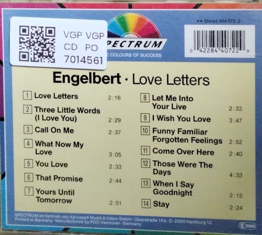 Engelbert Humperdinck - Love Letters (CD)