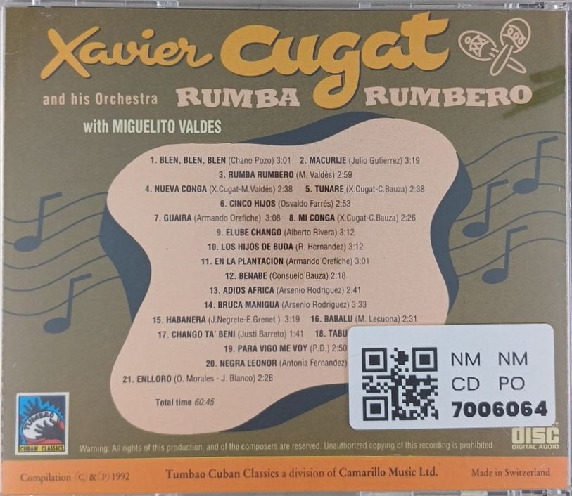 Xavier Cugat and his Orchestra, Miguelito Valdes - Rumba Rumbero (CD)