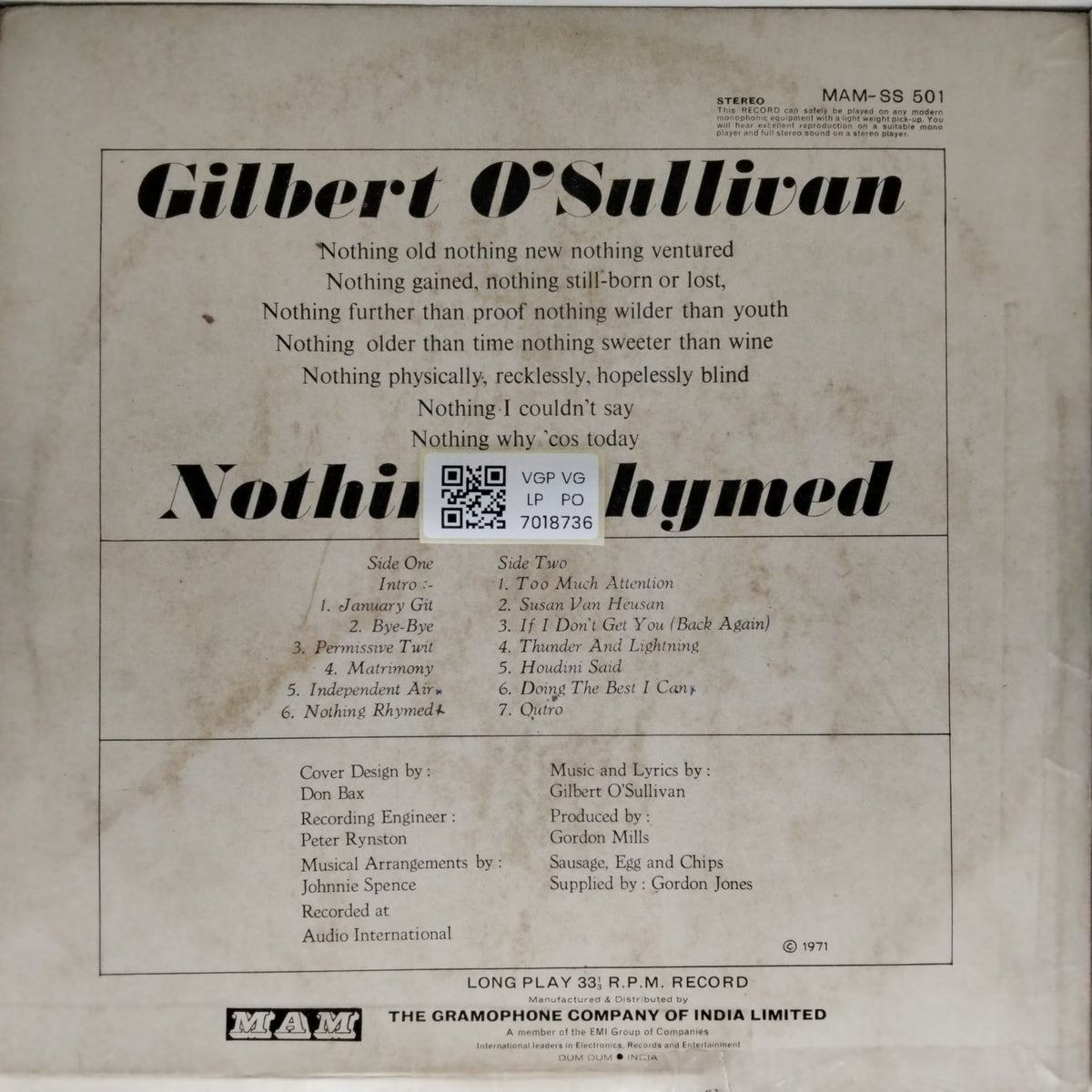 Gilbert O'Sullivan - Himself (Vinyl)