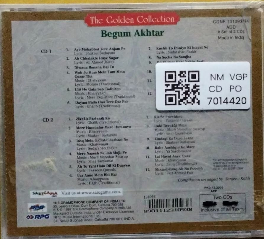 Begum Akhtar - The Golden Collection (CD) (2)