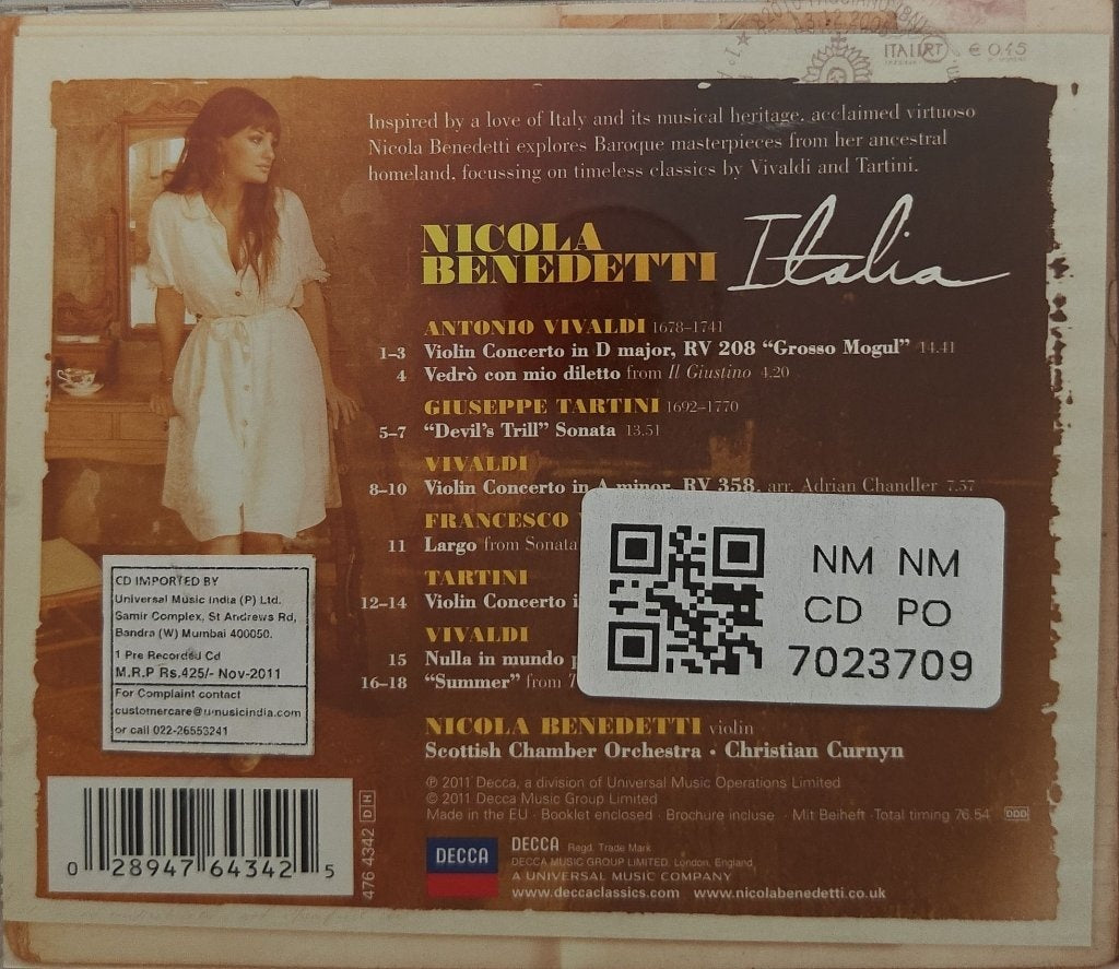 Nicola Benedetti - Italia (CD)
