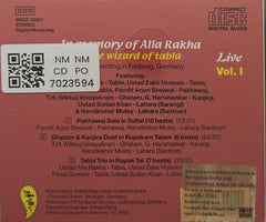 Ustad Alla Rakha, Ustad Zakir Hussain - In Memory of Alla Rakha - the Wizard of Tabla Live Vol. I (CD)