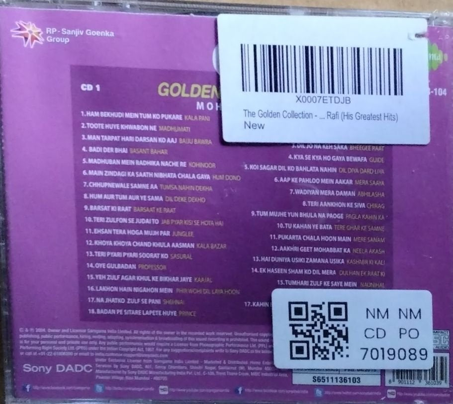 Mohd. Rafi - Golden Collection: His Greatest Hits (CD) (2)
