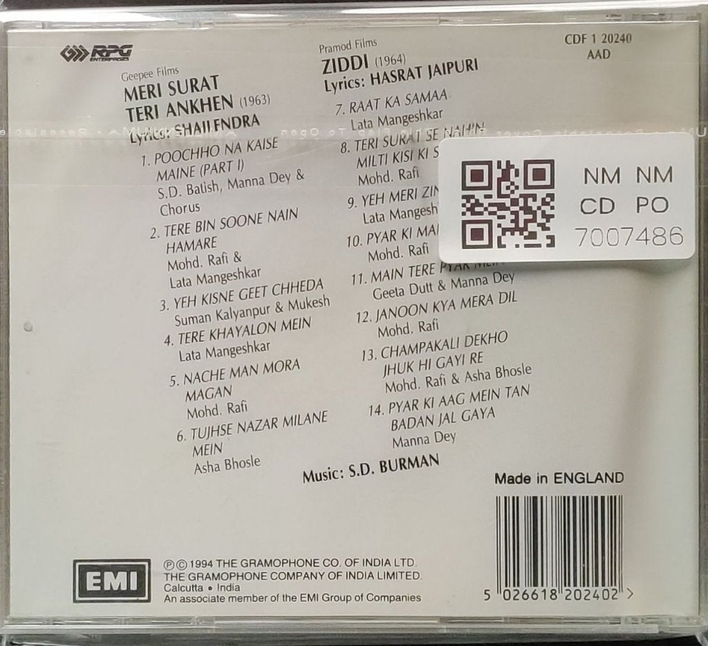 S.D. Burman - Meri Surat Teri Ankhen / Ziddi (Made in England) (CD)