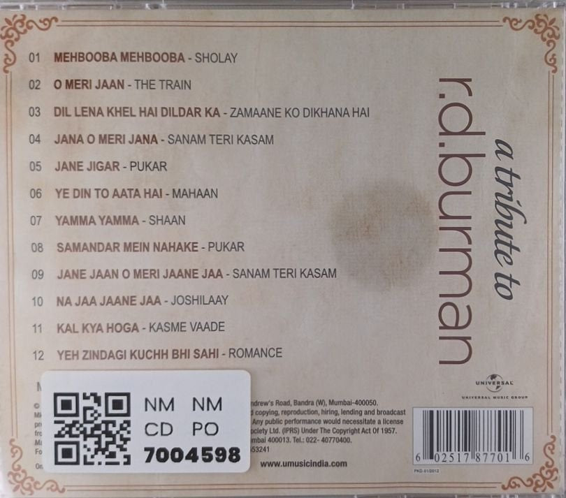 R.D. Burman - A Tribute to R.D. Burman (CD)
