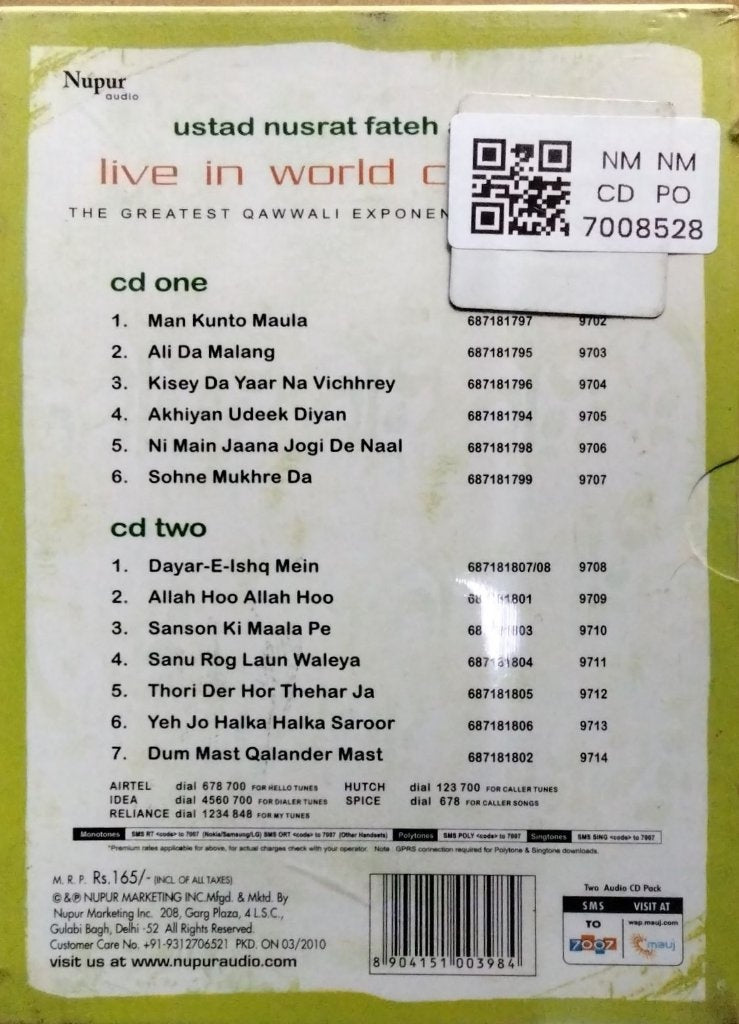 Nusrat Fateh Ali Khan - Live in World Concerts (CD) (2)