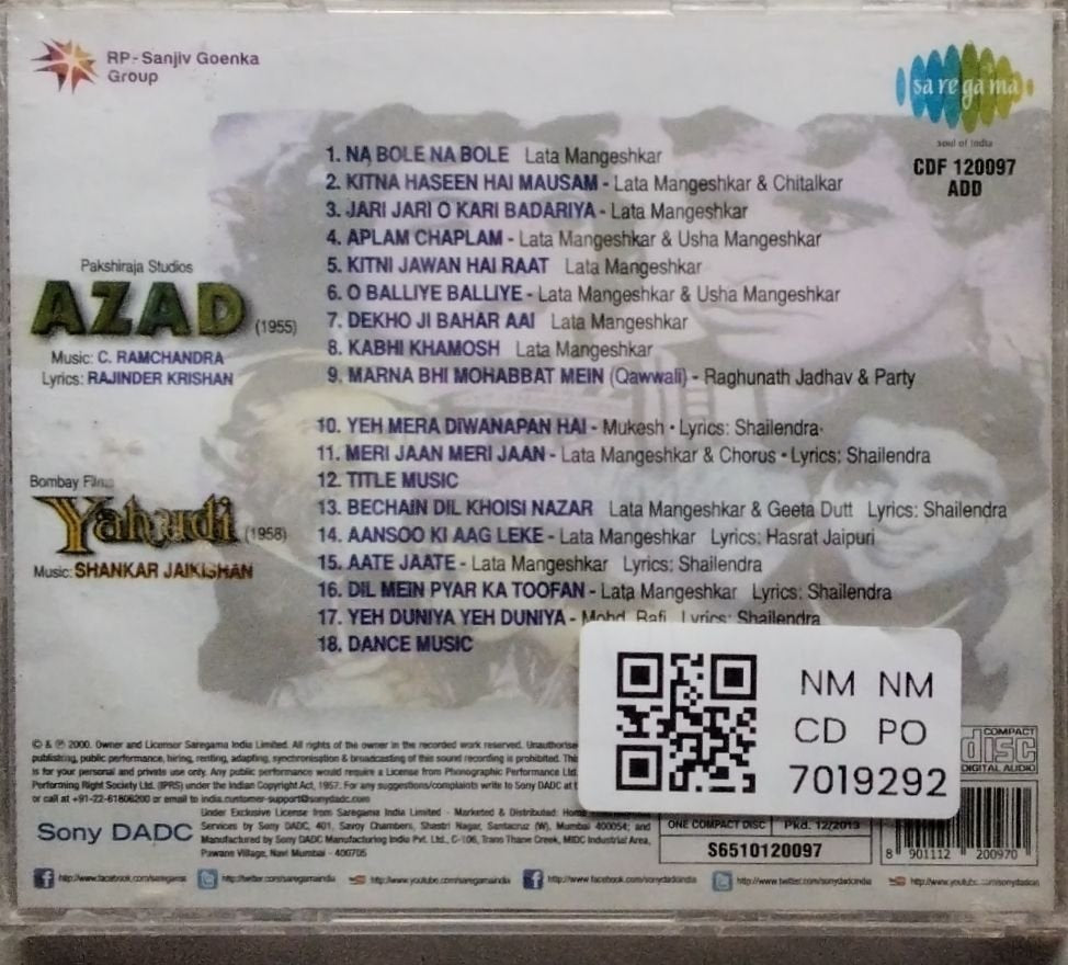 C. Ramchandra, Shankar Jaikishan - Azad / Yahudi (CD)