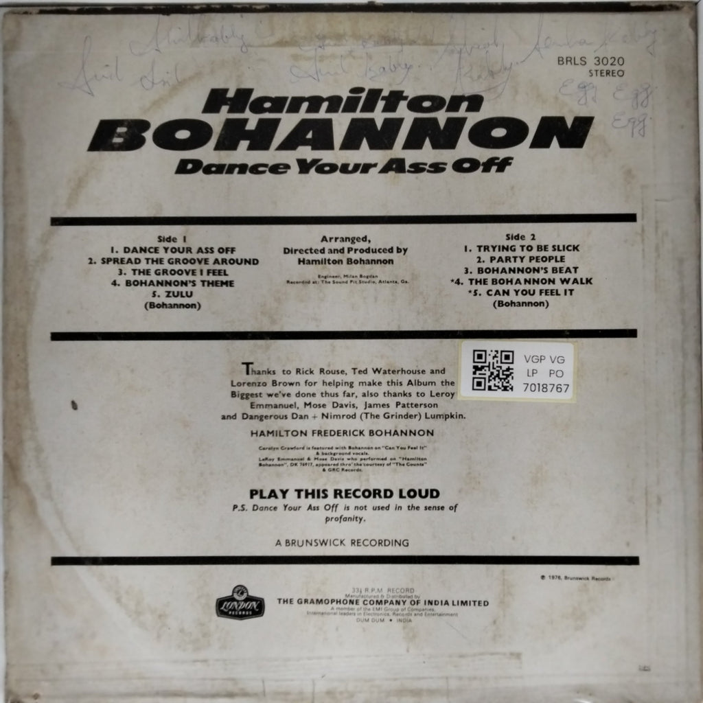 Hamilton Bohannon - Dance Your Ass Off (Vinyl)