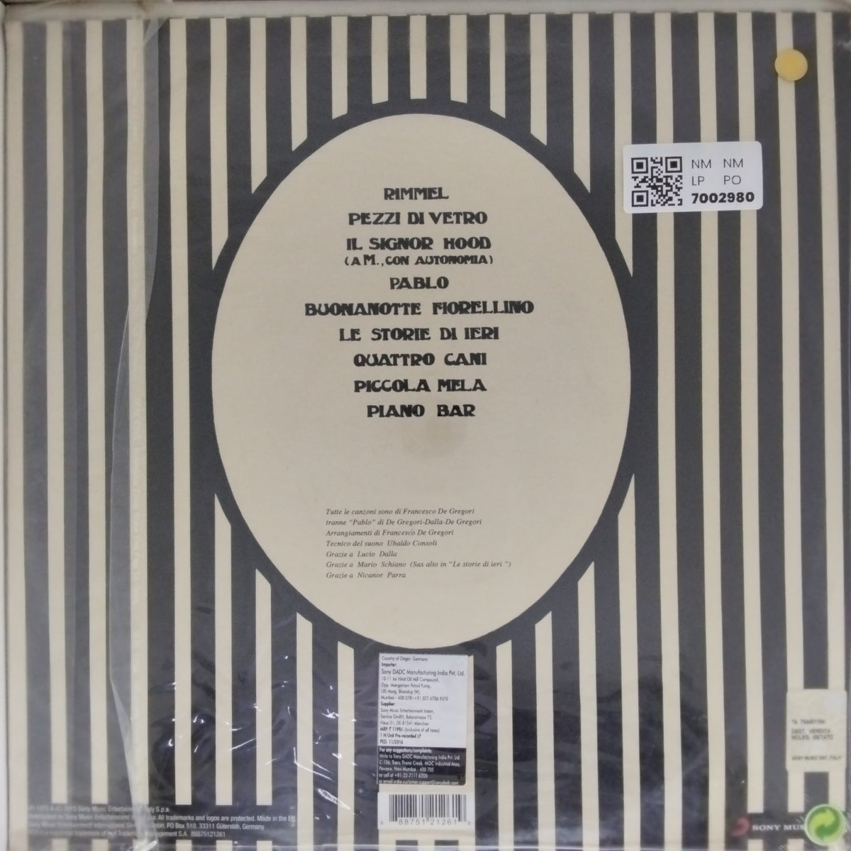 Francesco De Gregori - Rimmel (Vinyl)
