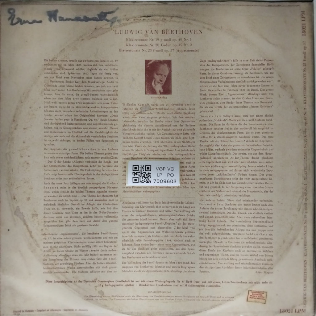 Ludwig van Beethoven - Klaviersonaten Nr. 19, Nr. 20, Nr. 23 (Appassionata) (Vinyl)
