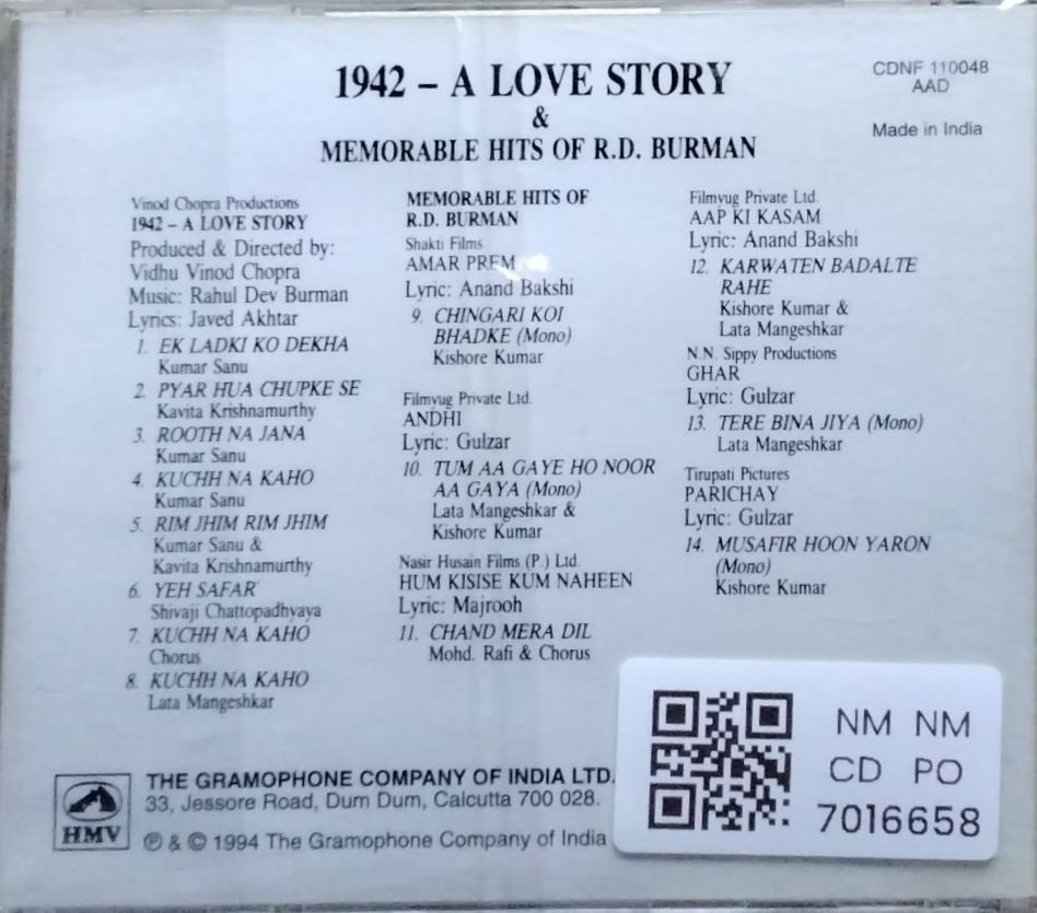 R. D. Burman - 1942 A Love Story (CD)