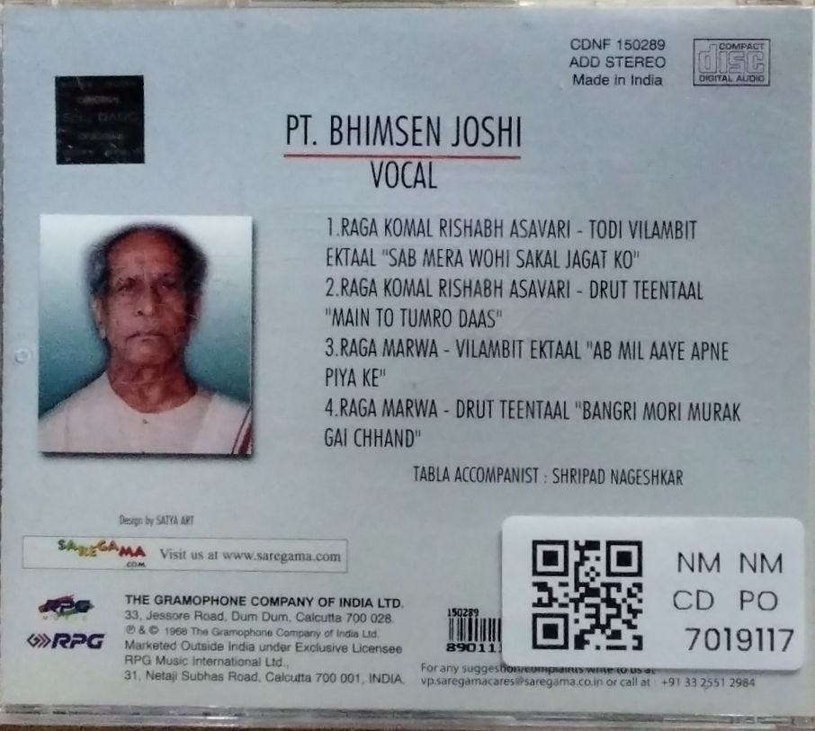 Pt. Bhimsen Joshi - Vocal (CD)