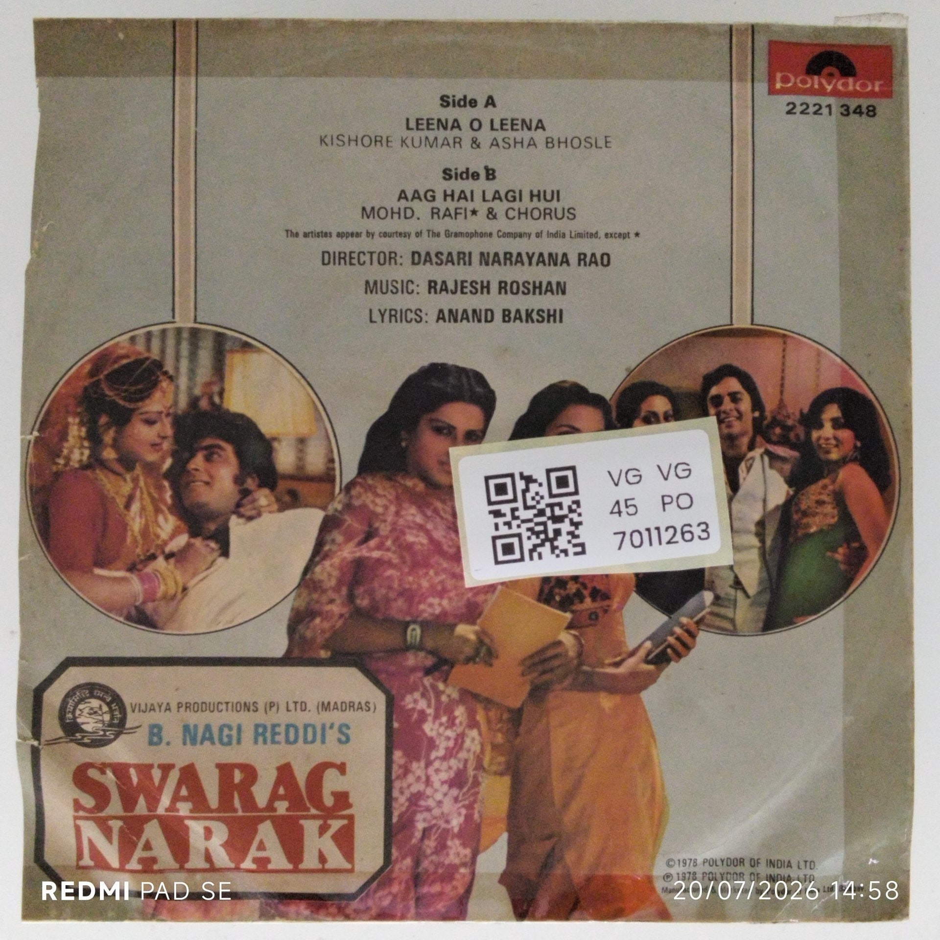 Rajesh Roshan - Swarag Narak (45-RPM)
