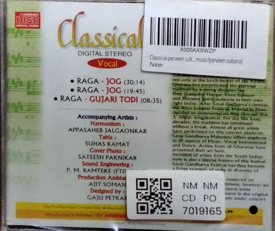 Parveen Sultana - Classical (CD)