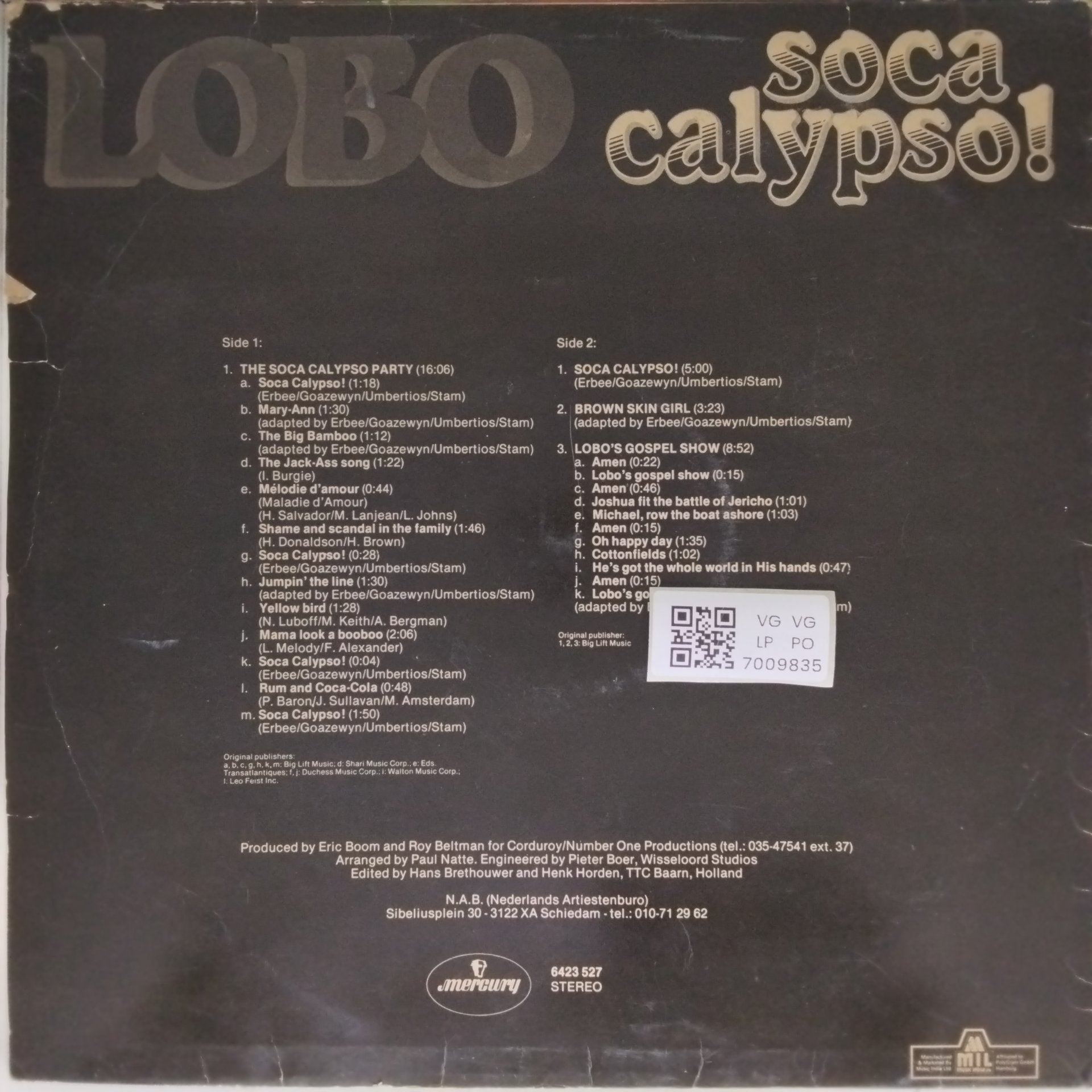 Lobo - Soca Calypso! (Vinyl)